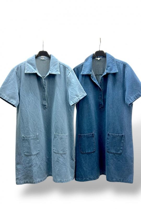 Robes courtes Femme Bleu ciel GRACIELA CH03535-1 Efashion Paris