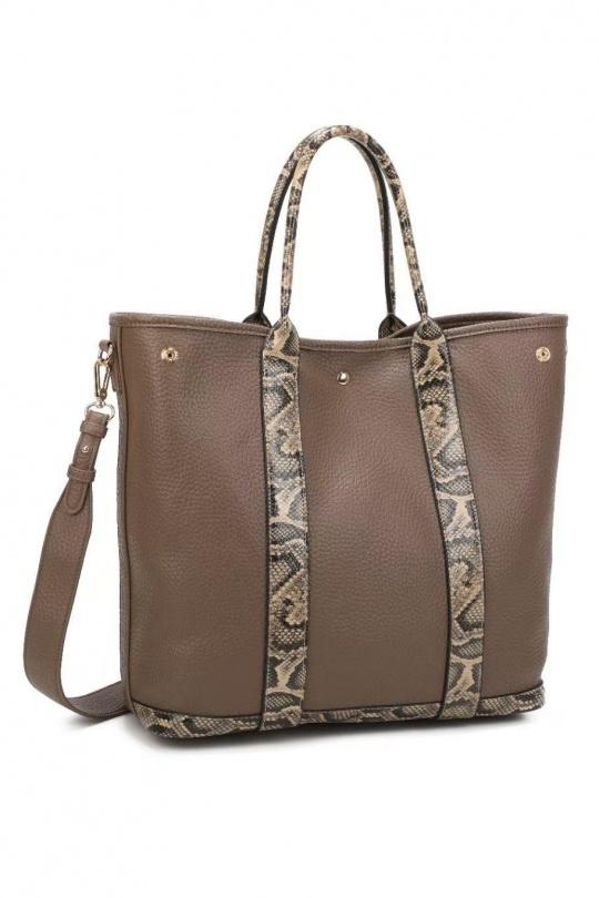 Handbags Bags Taupe EMMA DORE PF107 Efashion Paris