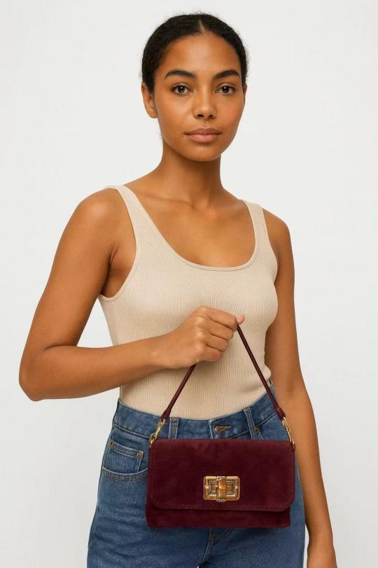 Handbags Bags Burgundy EMMA DORE 987-L Efashion Paris
