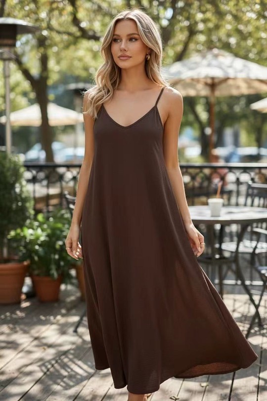 Robes longues Femme Marron foncé EMMA DORE 26848-12 Efashion Paris