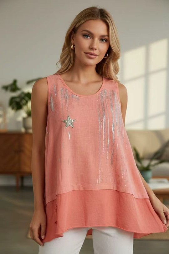 Tops Femme Orange EMMA DORE 9218-1 Efashion Paris