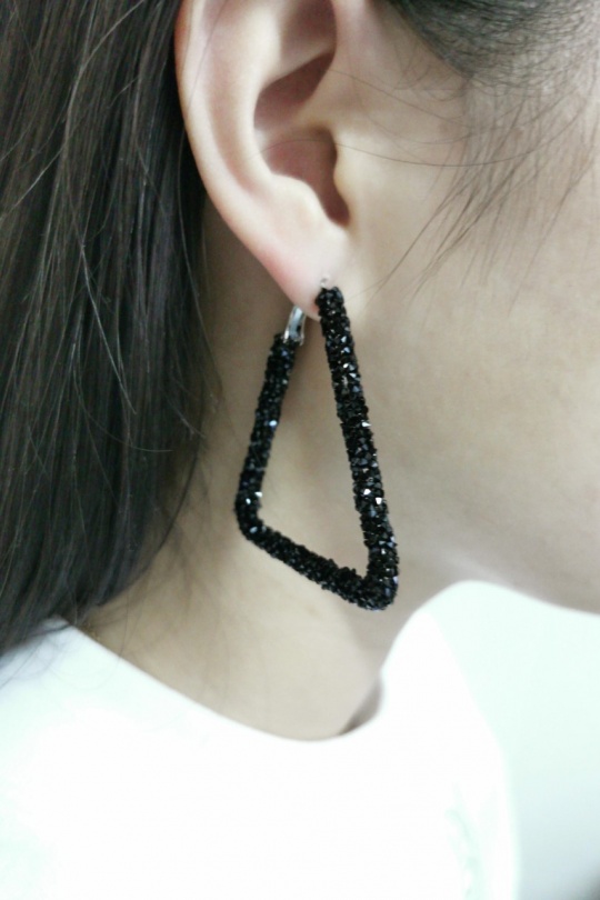 Earrings Accessories Black Joli .B EAG-JY-88 Efashion Paris