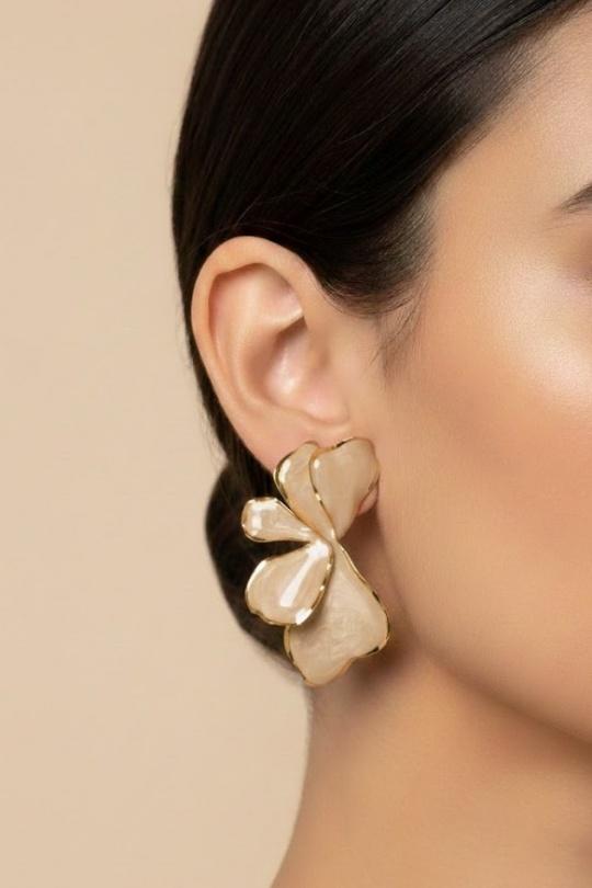 Earings Accessories Beige Joli .B BO-183-200 Efashion Paris