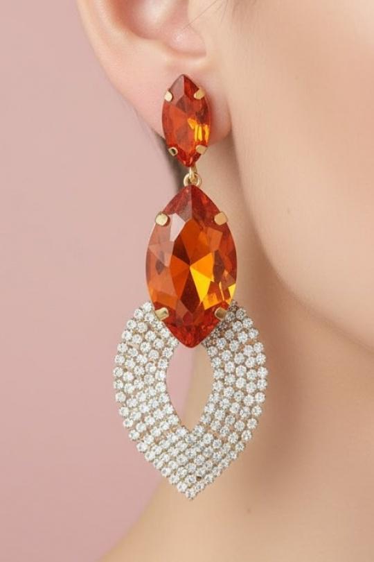 Earings Accessories Orange Joli .B BO-321-B2870 Efashion Paris