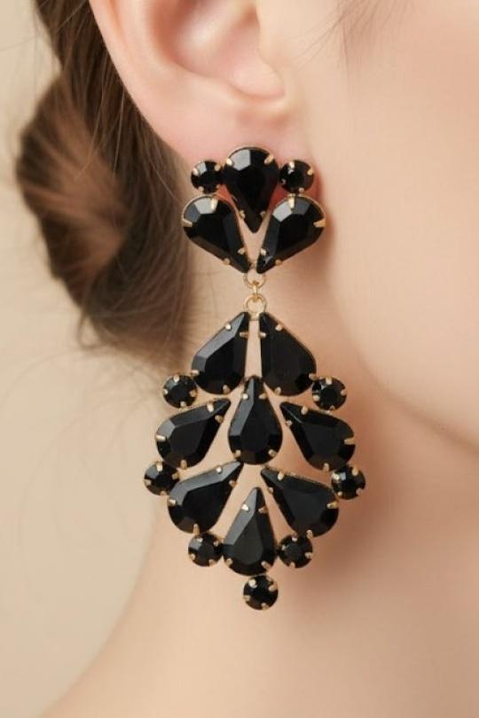 Earings Accessories Black Joli .B BO-159-19768 Efashion Paris