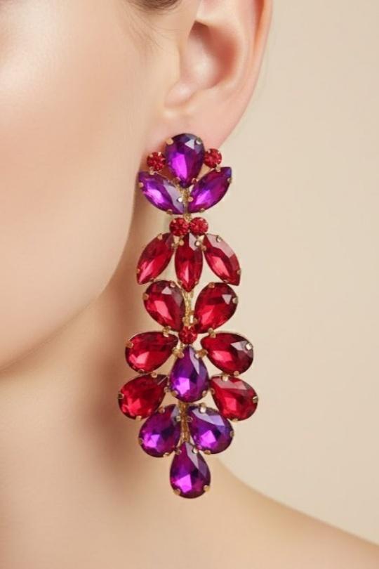 Earings Accessories Red Joli .B BO-321-B3195 Efashion Paris