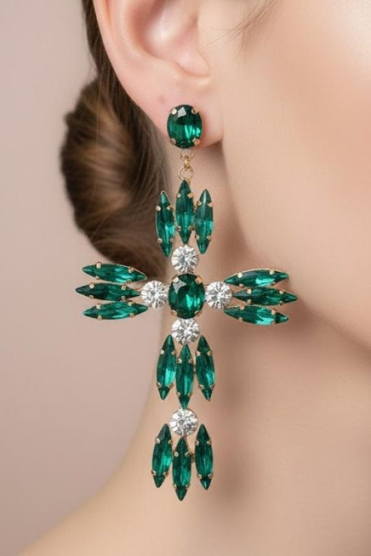 Earings Accessories Green Joli .B BO-159-20805 Efashion Paris