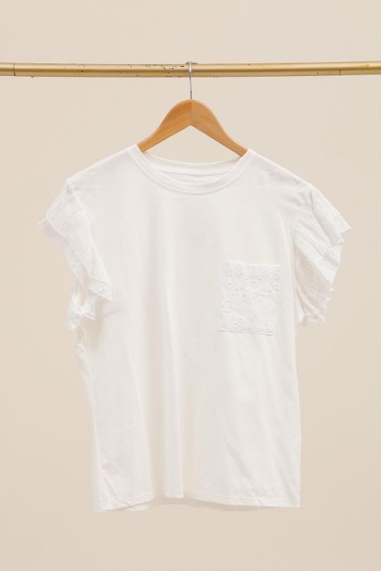 T-shirts Women White PEPOUZ PT2522 Efashion Paris