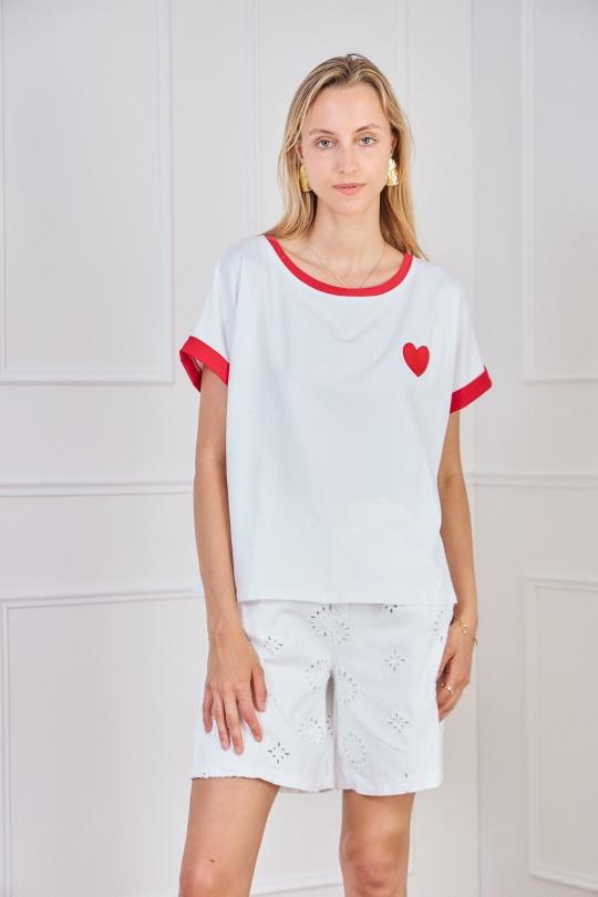 T-shirts Femme Rouge PEPOUZ PT2529 Efashion Paris