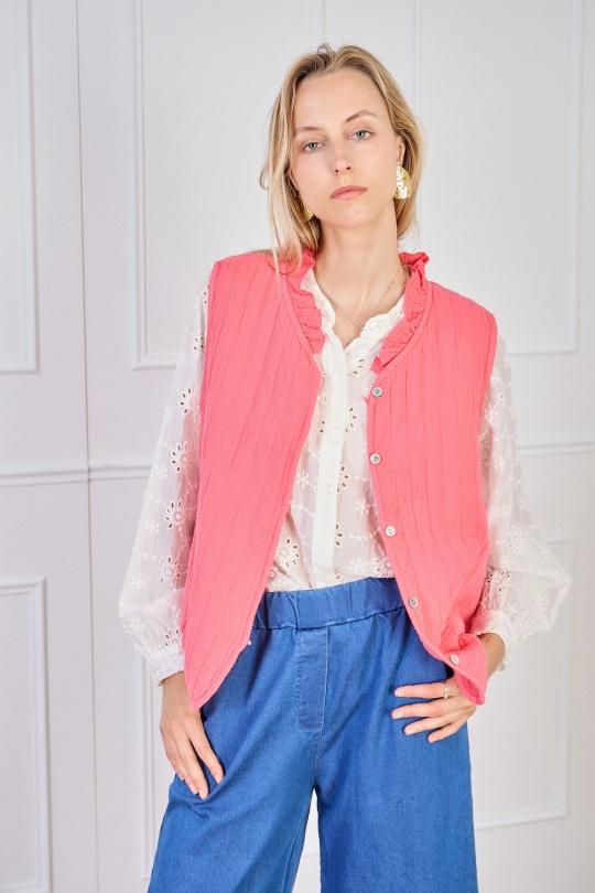 Gilets Femme Rose PEPOUZ  PG2519 Efashion Paris