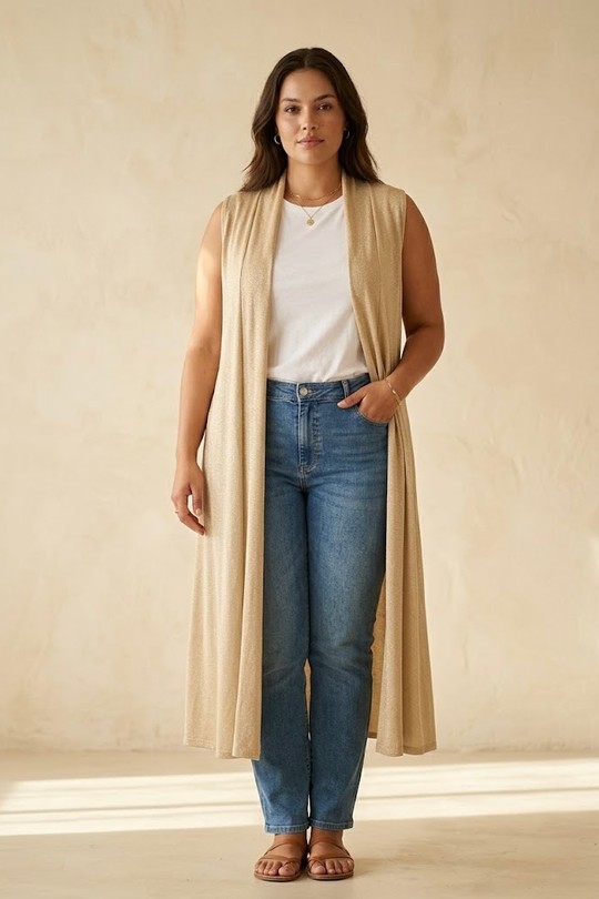 Gilets Femme Beige PEPOUZ KG005-1 Efashion Paris
