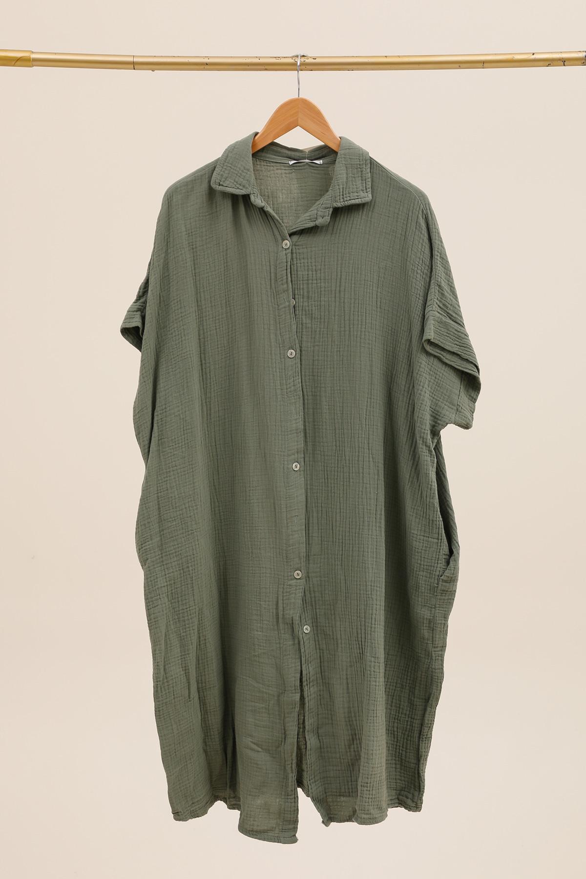 Midi dresses Women Khaki PEPOUZ PR2533 #c Efashion Paris