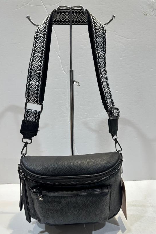 Sacs bananes Maroquinerie Noir MILANO BAG L562 Efashion Paris