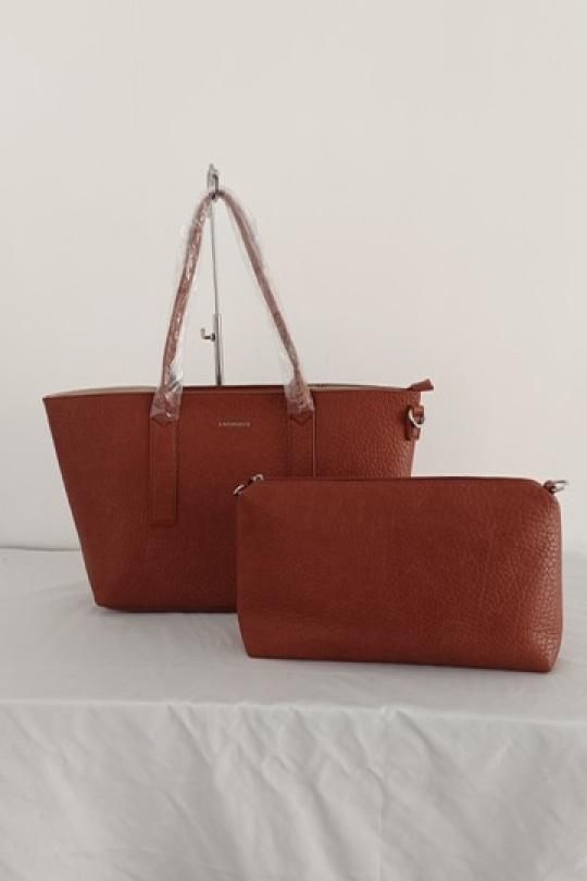 Cabas Maroquinerie Taupe clair MILANO BAG L747 Efashion Paris