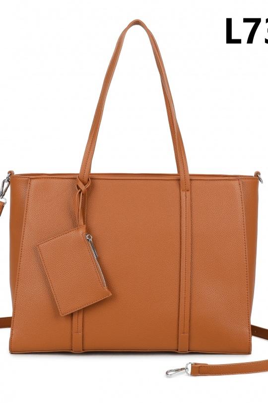 Cabas Maroquinerie Camel MILANO BAG L739 Efashion Paris