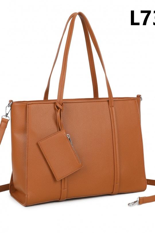 Cabas Maroquinerie Camel MILANO BAG L739 Efashion Paris