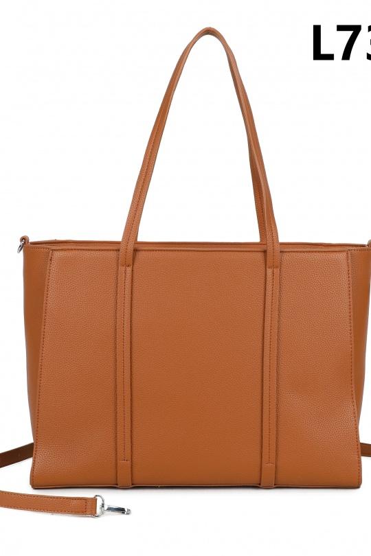 Cabas Maroquinerie Camel MILANO BAG L739 Efashion Paris