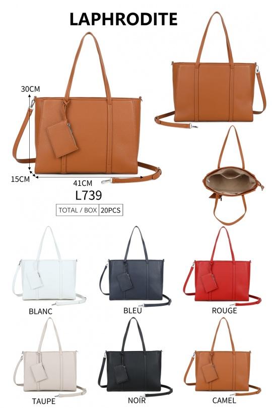 Cabas Maroquinerie Camel MILANO BAG L739 Efashion Paris