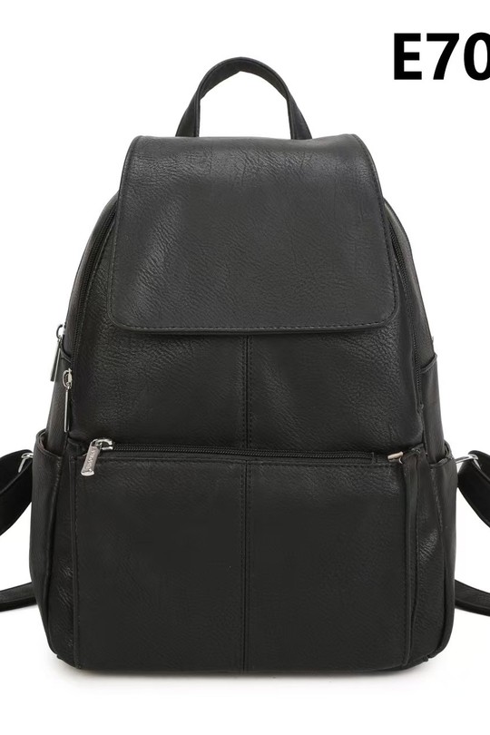 Sac à dos Maroquinerie Taupe foncé MILANO BAG 7053 Efashion Paris