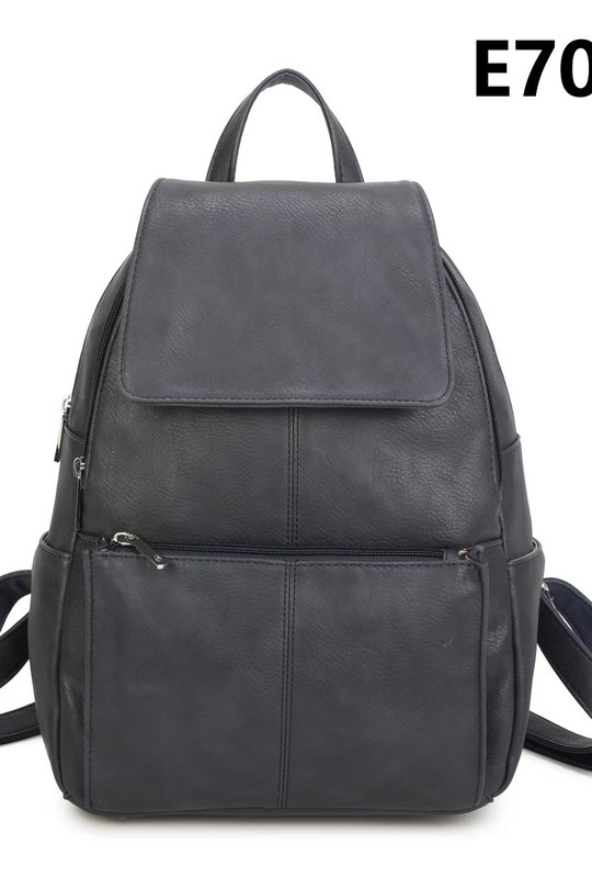 Sac à dos Maroquinerie Taupe foncé MILANO BAG 7053 Efashion Paris