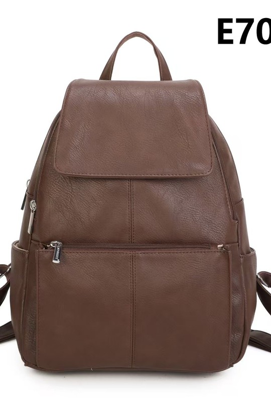 Sac à dos Maroquinerie Taupe foncé MILANO BAG 7053 Efashion Paris