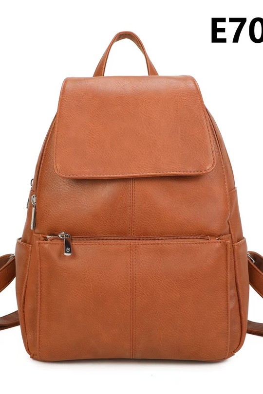 Sac à dos Maroquinerie Taupe foncé MILANO BAG 7053 Efashion Paris