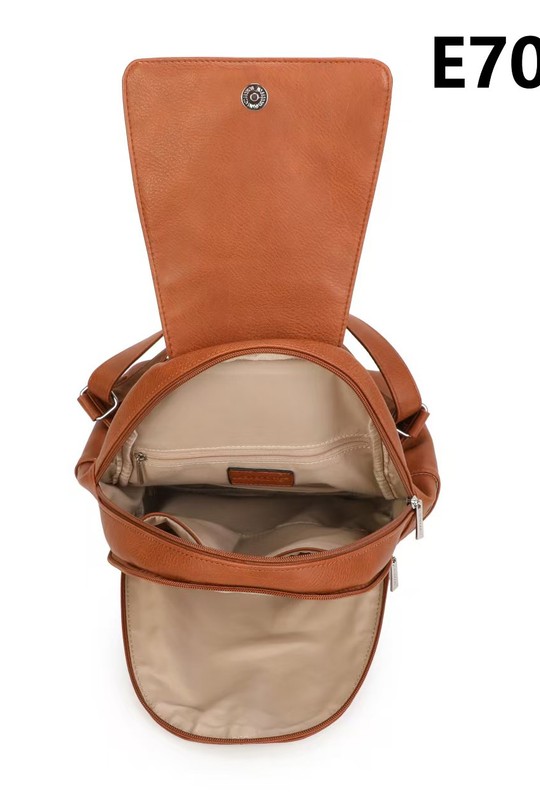 Sac à dos Maroquinerie Taupe foncé MILANO BAG 7053 Efashion Paris