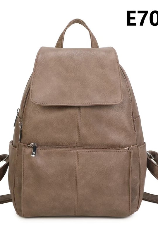 Sac à dos Maroquinerie Taupe foncé MILANO BAG 7053 Efashion Paris