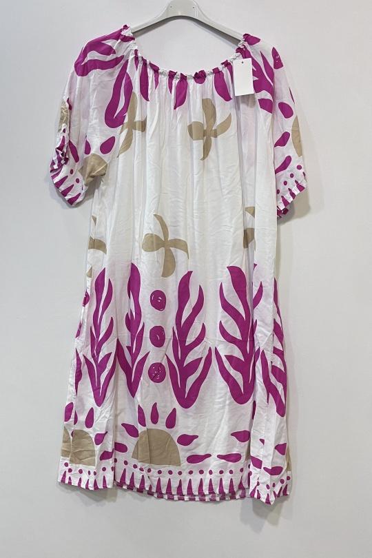Robes mi-longues Femme Fuschia CHEN MODE 2392 Efashion Paris
