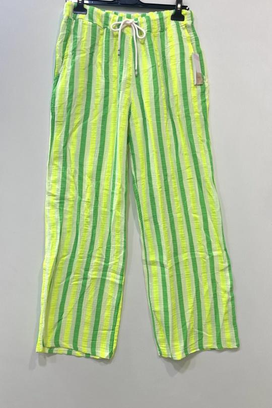 Pantalons Femme Vert fluo CHEN MODE 332 Efashion Paris