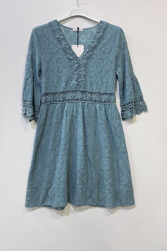 Robes mi-longues Femme Turquoise CHEN MODE 4235 Efashion Paris
