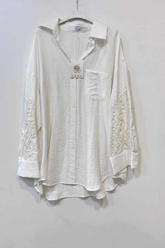 Blouses Femme Blanc CHEN MODE 9011 Efashion Paris