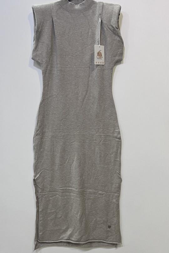 Abiti al polpaccio Donna Light taupe CHEN MODE 704 Efashion Paris