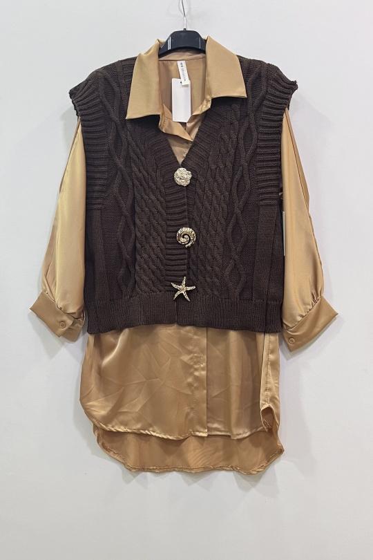 Jerséis Mujer Brown CHEN MODE 65 Efashion Paris