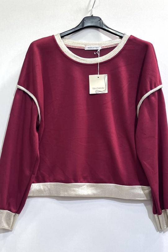 Tops Femme Rouge foncé CHEN MODE 25311 Efashion Paris