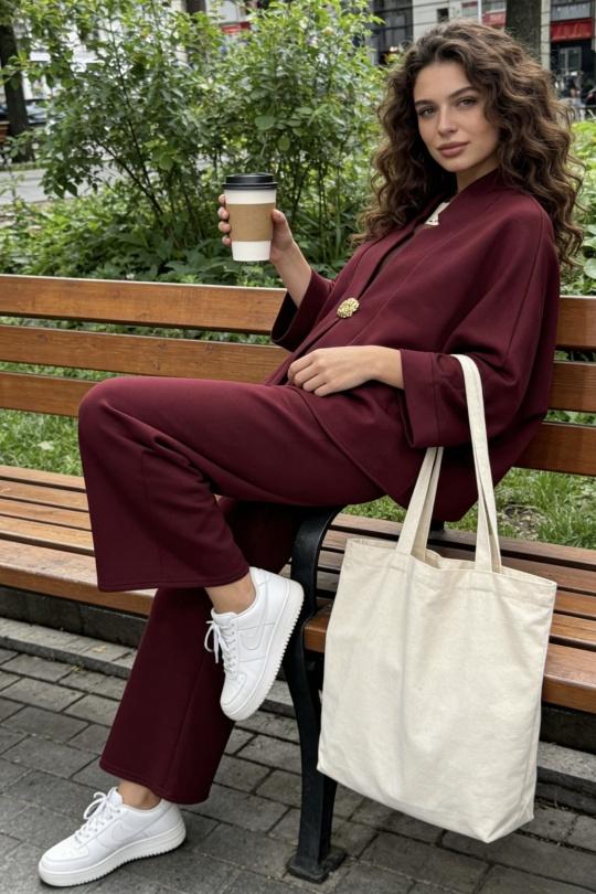 Conjuntos Mujer Burgundy hk&city 181040 Efashion Paris
