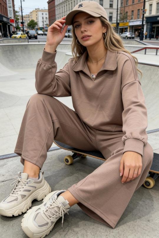 Ensembles Femme Beige hk&city 181045 Efashion Paris