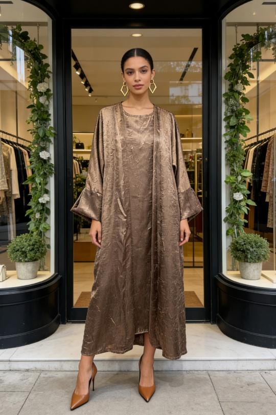 Abaya Femme Beige hk&city 18A1002/1028 Efashion Paris