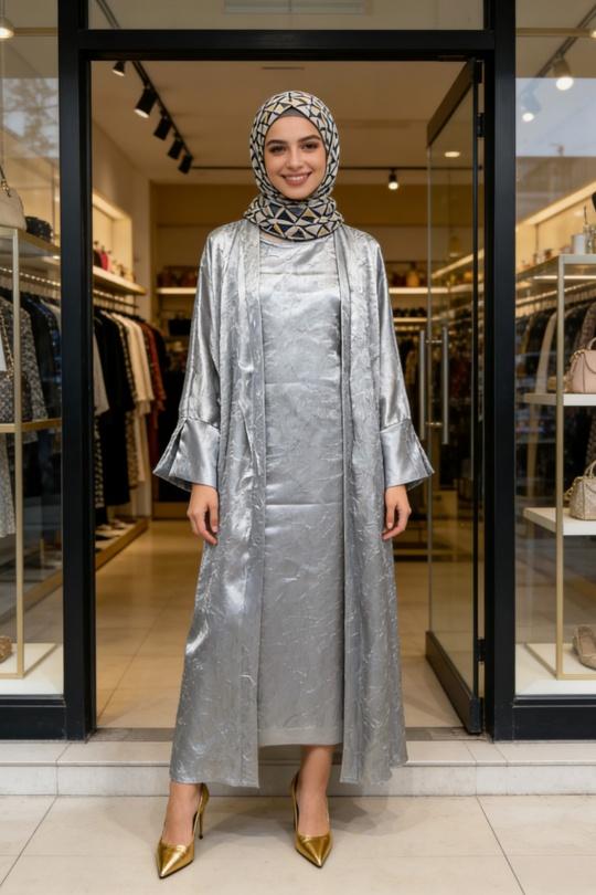 Abaya Femme Beige hk&city 18A1002/1028 Efashion Paris