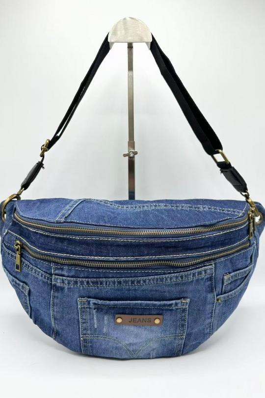 Sacs bananes Maroquinerie Bleu jean KL J026 Efashion Paris