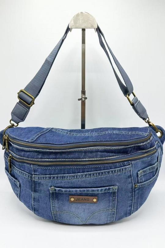 Sacs bananes Maroquinerie Bleu jean KL J026 Efashion Paris