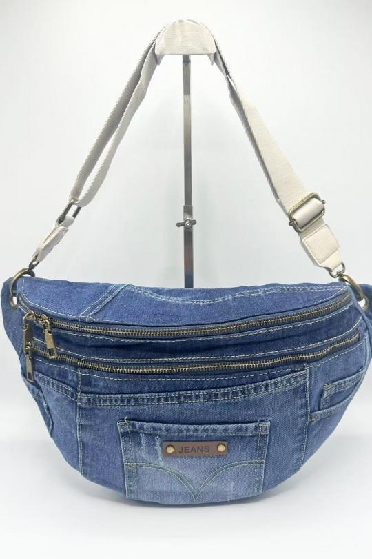 Sacs bananes Maroquinerie Bleu jean KL J026 Efashion Paris