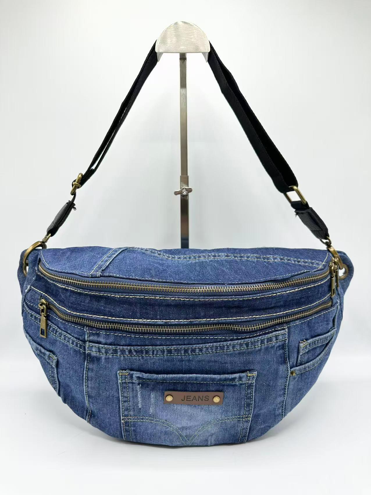 Sacs bananes Maroquinerie Bleu jean KL J026 #c Efashion Paris