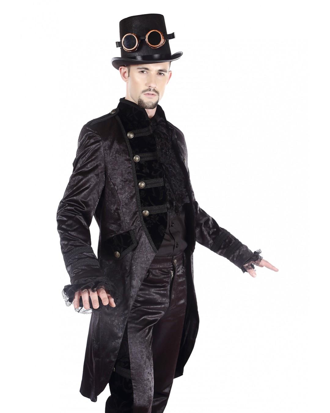 Manteaux Homme Noir pentagramme M080022 #c Efashion Paris