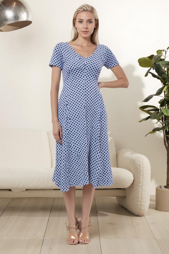 Robes courtes Femme Bleu Genese 1851MC-100 Efashion Paris
