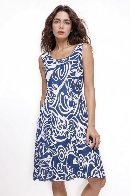 Robes courtes Femme Bleu jean Genese 1618MS-222 Efashion Paris