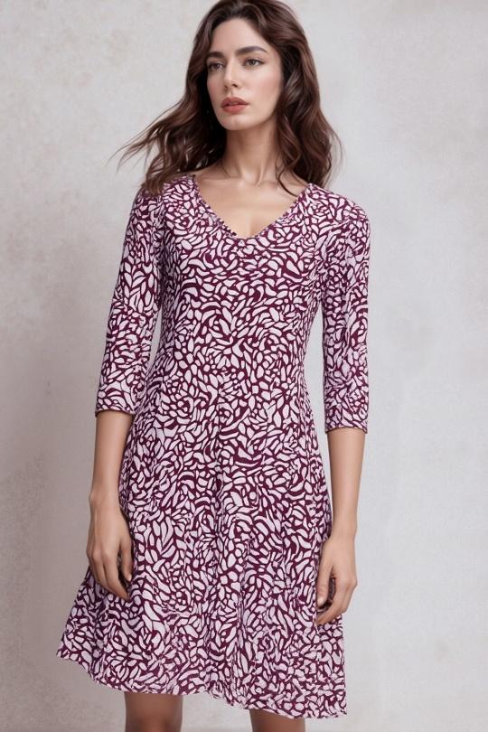 Robes courtes Femme Bordeaux Genese 1851ML-49 Efashion Paris