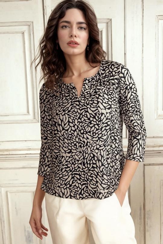 Blouses Femme Taupe Genese 1131ML-01 Efashion Paris