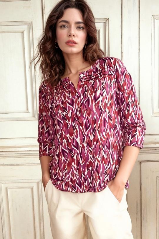 Blouses Femme Bordeaux Genese 1131ML-02 Efashion Paris