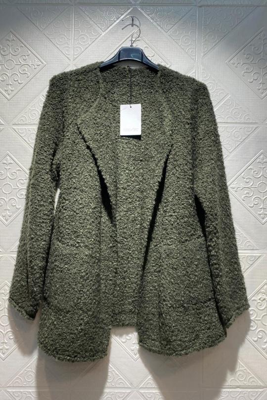Gilets Femme Vert Genese 9852-1 Efashion Paris